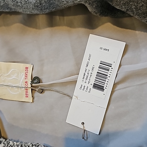 STUNNING REBECCA TAYLOR SNOWFLAKE TWEED MOTO WOOL MIX JACKET - Picture 3 of 13